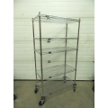 Nexel 5 Shelf Adjustable Chrome Mobile Rolling Cart